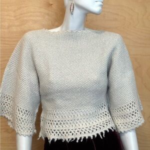 Exquisite cropped Wool crochet top